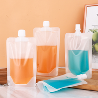 Pochette Boisson Transparente Personnalisée Mate Avec Bec Verseur, Pochette Doypack en Plastique Avec Suceur