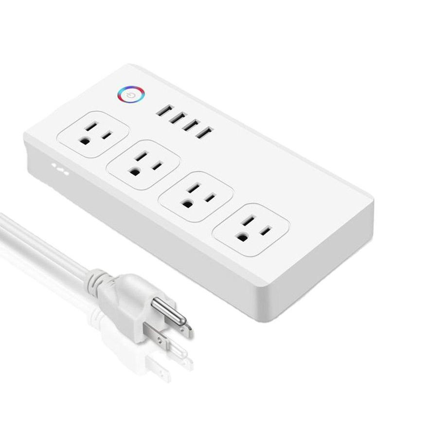 HONPNK US Standard Multifunctional Tuya WIF Smart Plug Wifi With Voice Control Wireless Control with 4pcs USB Ports