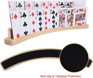 Paquete <span class=keywords><strong>de</strong></span> 4 Porta Cartas <span class=keywords><strong>de</strong></span> Madera <span class=keywords><strong>de</strong></span> 14 Pulgadas, Porta Cartas Curvo <span class=keywords><strong>de</strong></span> 2 Ranuras para Niños y Adultos, Porta Cartas <span class=keywords><strong>de</strong></span> Póker - Product Image 5