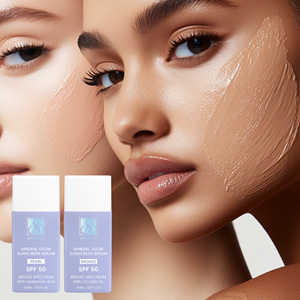 Sérum de protection solaire teinté de marque privée SPF 50 Acide hyaluronique Sérum de protection solaire hydratant uniformisant le teint toute la journée - Product Image 2