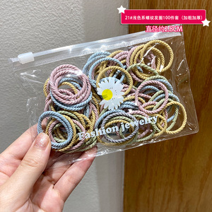 100 unids/lote de lazos pequeños para el cabello, bandas de goma de nailon coloridas, accesorios para el cabello, bandas elásticas negras para el cabello para niños - Product Image 6
