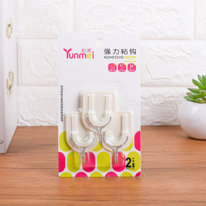 Yunmei <b>Adhesive</b> <b>Hook</b> 2 Pcs Strong Wall Mounted Self <b>Adhesive</b> <b>Hooks</b> For Household Use - Product Image 1