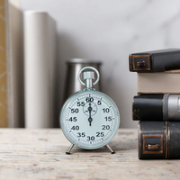 Stopwatch Mekanik Desain Kustom Trendi dari Baja Tahan Karat dengan 13 Jewels dan Pola Vintage untuk Penggunaan Laboratorium, Timer 60 Menit