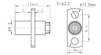 Connecteur RF mâle SMP en acier inoxydable à déclenchement limité, profondeur d'interface 2.79 pour 1 #   Câble semi-rigide/flexible