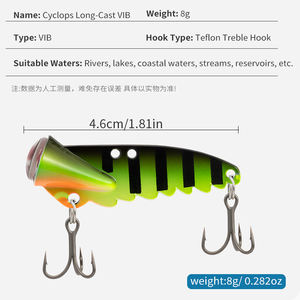 Leurre dur en métal VIB 46mm 8g, design multi-trous, forte vibration, pour pêche en eau douce et salée, brochet et bar. - Product Image 2