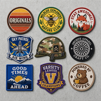Patch brodé personnalisé à crochets et boucles, thermocollant, motif dessin animé mignon, faible MOQ pour vêtements d'enfants, chapeaux et sacs