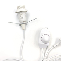 Prise ronde européenne + interrupteur variateur 301 + support de lampe E14 à dents complètes + ressort