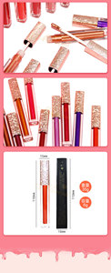 Tube <span class=keywords><strong>transparent</strong></span> de luxe en or <span class=keywords><strong>rose</strong></span> sans logo brillant à lèvres miroitant boîte d'emballage personnalisée créez votre propre logo brillant à lèvres - Product Image 3
