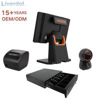 Sistema POS para Tiendas Minoristas, Pantalla Táctil de 15.6 Pulgadas con Windows I3/I5/I7, Pantalla para Clientes, Equipo POS Todo en Uno con Wi-Fi 6