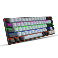 Clavier mécanique de jeu à axe vert et rouge, 68 touches, rétro-éclairage RGB, Double couleur