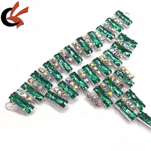 Abito di carnevale decorazione Bikini strass connettori colore verde di cristallo di strass fibbie - Product Image 2