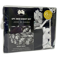 Sprei & Sarung Bantal 6 Pcs Motif Cetak Koleksi Rumah Amerika China Factory Comfort 1800 Thread Ct Silky Smooth Ukuran King