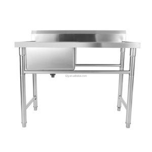 Plan de travail de cuisine commerciale en acier inoxydable 304 T2g Sliver avec évier de préparation, origine Chine - Product Image 2