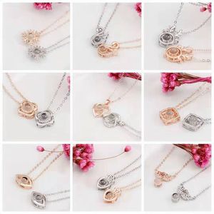 <span class=keywords><strong>Tik</strong></span> <span class=keywords><strong>Tok</strong></span> 100 langues je t'aime pendentif Projection colliers mariage saint valentin amour mémoire Projection collier - Product Image 2