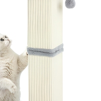 Arbre à chat moderne en peluche, griffoir durable 40x30cm, hauteur 88cm, base en sisal tressé, pompons gris foncé, panneau artificiel en polaire corail