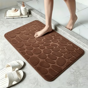 Tapis de bain en polaire corail gaufré Cangming, antidérapant, absorbant, design moderne et simple, lavable à la main - Product Image 3