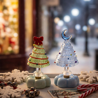 Décoration de table en verre rotatif coloré en forme de sapin de Noël pour cadeau de Noël, bureau, étagère, décoration de maison pour les fêtes