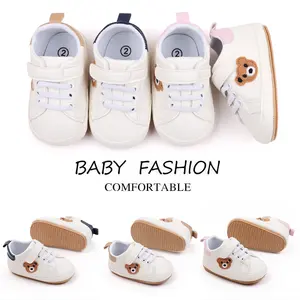 Sapatos de bebê para bebês, biquíni de couro PU macio e sola de borracha antiderrapante, tênis de bebê para bebês, calçados casuais