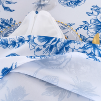 Nappe ronde en polyester imprimée de motifs floraux de luxe en gros pour les mariages, les fêtes et les banquets
