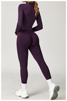 Nouvelle Collection : Ensemble de Yoga 4 Pièces Grande Taille Respirant avec Soutien-Gorge de Sport Haute Élasticité, Legging Taille Haute Effet Scrunch Butt et Logo Frontal