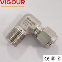 Raccord coudé VIGOUR SS316L 1/4 pouce pour tube, avec raccord mâle NPT 1/4 pouce