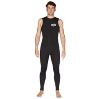 DIVESTAR Logo kustom pria 3mm kain Neoprene tebal bersirkulasi tanpa lengan panjang John pakaian selam untuk dewasa