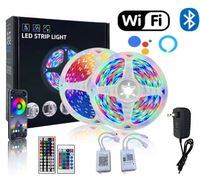 Bande lumineuse LED RGB SMD 5050 12V, 54 LED/m, 5m, intelligente, flexible, étanche, contrôle par application, éclairage arrière de télévision, guirlandes lumineuses d'intérieur