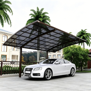 Abri de voiture moderne en aluminium à toit arqué, abri de stationnement imperméable pour une seule voiture, cadre thermolaqué, installation à domicile disponible - Product Image 1