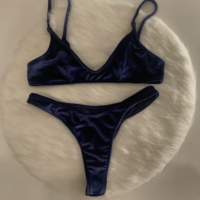 À la mode taille haute femmes velours maillot de bain luxe Micro Bikini séchage rapide caractéristique longue grande taille Micro soutien-gorge maille en gros