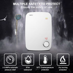 Easy Installation Portable Geyser Electric Shower 220V Quickly Heating 5500W for Hotel <b>Knob</b> Control - Product Image 2