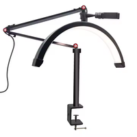 Lampe de Bureau LED Réglable Demi-Lune avec Pince UV Manucure Soins des Mains pour Spa Tatouages Salon