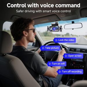 Caméra embarquée 4 canaux pour voitures, WIFI 5G, GPS, enregistreur DVR, 360 degrés, 4K avant et arrière, commande vocale, caméra de stationnement, caméra de voiture - Product Image 5