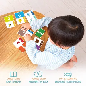 Fábrica de fabricación de SFT personaliza tarjetas flash de papel amigables para niños pequeños alfabeto para niños pequeños juego de 64 letras