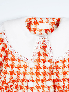 Nouveau best-seller 2025 manteaux d'hiver en laine pour filles personnalisés longs vêtements d'extérieur pour bébés <span class=keywords><strong>manteau</strong></span> à carreaux orange pour petite <span class=keywords><strong>fille</strong></span> - Product Image 4
