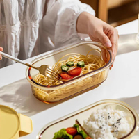 Ensemble de récipients de préparation alimentaire en verre borosilicate de haute qualité, couvercle hermétique, empilables, résistants au four, écologiques, pour la cuisine