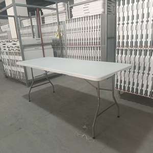 Table longue pliante rectangulaire portable en plastique HDPE blanc de 180 cm (6 pieds 72 pouces) pour événements extérieurs, vente en gros - Product Image 2