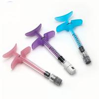 Seringue longue en verre de 1 ml à marque privée avec piston de retenue personnalisé, distributeur Luer Lock pour solution esthétique