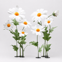 Grandes fleurs artificielles géantes en organza de soie, faites à la main, élégantes, vintage, pour mariages et événements, décorations sur pied