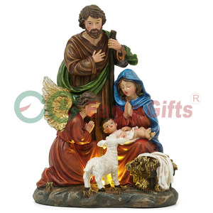 EAGLEGIFTS Grandes figurines <span class=keywords><strong>de</strong></span> crèche <span class=keywords><strong>de</strong></span> Noël en résine, ornement <span class=keywords><strong>de</strong></span> crèche, scène chrétienne, naissance <span class=keywords><strong>de</strong></span> Jésus, 24x19x30CM, certifié BSCI - Product Image 1