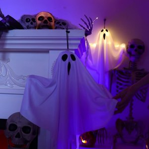 Atacado Halloween Dress Up Brilhante Pendurado Bateria Operado Decoração Do Partido Fantasma