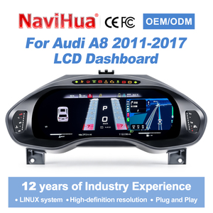 หน้าจอแสดงผลดิจิตอล Navihua LCD Cluster ระบบ Linux พร้อม Carplay เกจวัดความเร็วอัตโนมัติสำหรับ Audi A8 ปี 2011-2017 - Product Image 2