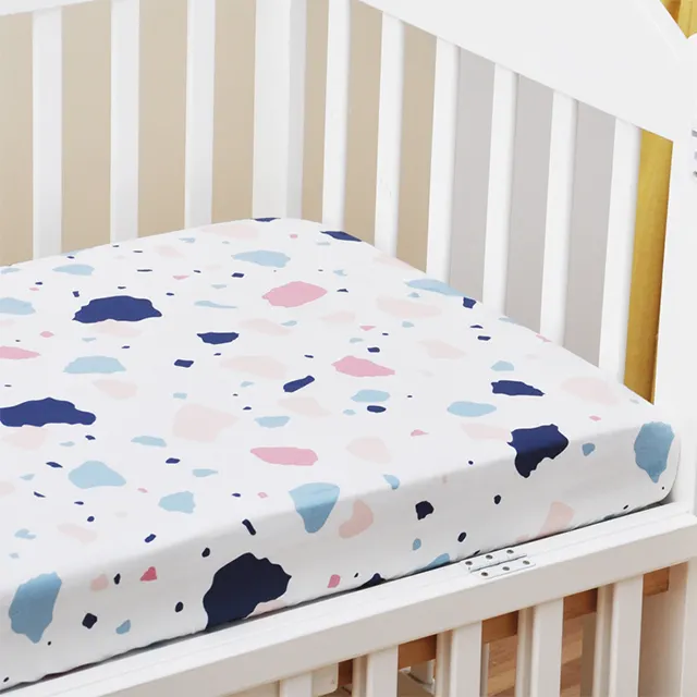 custom print organic cotton crib bed sheet