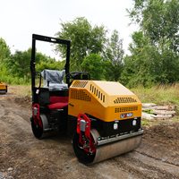 Compacteur routier vibrant à double tambour en acier de 3000 kg, à entraînement hydraulique complet, alimenté au diesel, pour la construction de chaussées en asphalte
