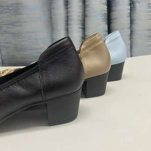 Da donna in pelle di mucca da 4cm con tacco grosso slip antiscivolo scarpe da lavoro professionali con fondo morbido per le signore dell'<span class=keywords><strong>hotel</strong></span> della compagnia aerea dell'ospedale - Product Image 3