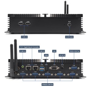 HYSTOU Mini <span class=keywords><strong>PC</strong></span> haute efficacité In-tel Core I5-4200U DDR3 RAM USB3.0 Mini <span class=keywords><strong>PC</strong></span> fiable à double affichage sans ventilateur pour l'industrie financière - Product Image 2