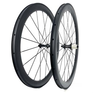 超軽量フルカーボンファイバーバイクホイールカスタマイズされたデザインチューブレスリムとカーボンスポークディスクブレーキ用 - Product Image 5