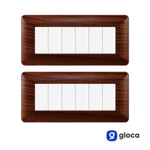 Plaque d'interrupteur mural Gloca à 6 boutons en plastique, 2 pièces, design durable pour usage domestique - Product Image 2