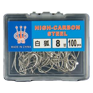 Hameçon de pêche 100 pièces/boîte hameçon en acier à haute teneur en carbone avec un clou pour la pêche sauvage et la pêche en mer <span class=keywords><strong>dorade</strong></span> - Product Image 1