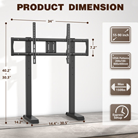 Support de table universel réglable en hauteur avec deux pieds, support de bureau pour écran plasma VESA LCD TV pour 32-86 pouces