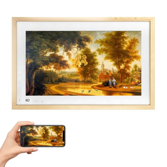 BOE 21.5'' Full hd 1080p Android Phone App Digital Canvas Picture Frame with Power Adapter with Oil Painting Effect